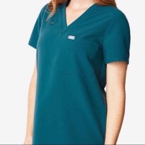 NWT Figs Caribbean Blue Catarina Scrub Top - S